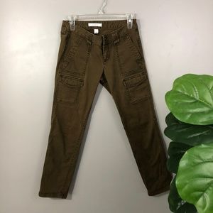 Loft 2P Marisa Olive Green Cargo Ankle Pant Petite